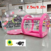 Inflatable Bubble House 8.2ft Pink Bubble House with Blower Transparent Bubble Tent for Kids Party Birthday