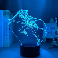 Anime 3d Lamp Sword Art Online Kirito Figure for Bedroom Decor Nightlight Birthday Gift Indoor Led Night Light Manga SAO