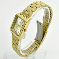 CASIO手錶 方型簡約金色刻度鋼錶【NECA14】原廠公司貨