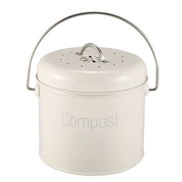 Compost Bin 3L - Stainless Steel Kitchen Compost Bin - Kitchen Composter For Food Waste - Coal Filter