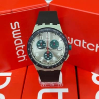 JAM TANGAN PRIA CHRONO SWATCH SUST402 ORIGINAL- SWATCH SWTSUST402 - SWATCH SUST402 OBSIDIAN- (RUBBER