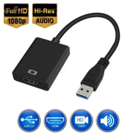 Hot Sale Usb 3.0 To Hdmi-compatible Adapter Converter Display Port Male Dp To Female Hd Tv Cable Adapter Video Audio For Pc Tv