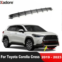 Front Bottom Bumper Grille Grills Cover Trim For Toyota Corolla Cross 2019-2022 2023 Car Lower Mesh Grill Grid Trims Accessories