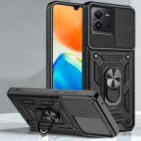 เคสโทรศัพท์พร้อมที่ใส่แหวนสำหรับ VIVO V25, V25e, 5G, ชิลด์, เคสกันกระแทก, ฝาครอบป้องกัน Glider กล้อง