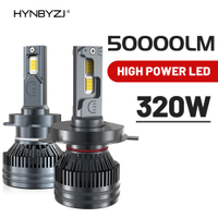 HYNBYZJ LM H7 H4 H11 LED ไฟหน้า320W High Power H1 H9 HB4 HB3 9005 9006 9012 Turbo โคมไฟ6000K สีขาวรถ