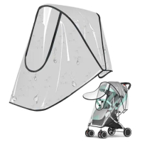 Transparent Breathable Trolley Umbrella Raincoat Accessories Universal Stroller Rain Cover Baby Car Weather Wind Sun Shield