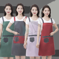 Fashion H Type Apron Waterproof Kitchen Women Oil proof Appron Kalis Air Pocket Apron Cook Epron Mas