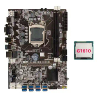 B75 BTC Mining Motherboard+G1610 CPU LGA1155 8XPCIE USB Adapter Support 2XDDR3 MSATA B75 USB BTC Miner Motherboard