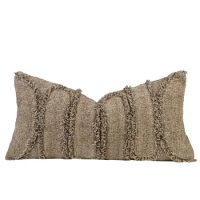 Khkai Brown Pillows Linen Texture Cushion Case Decorative Pillow Cover For Sofa 30x60 Luxury Soft Living Room Home Decoration