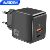 45W GaN USB C Charger PD 25W Type C Fast Charging Mobile Phone Charger Adapter For iPhone 15 14 Pro Max Samsung S23 S22 Xiaomi