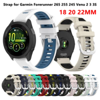 20 18 22MM Sport Strap for Garmin Forerunner 265 255 265s 245 645 158 55 Smartwatch band for Venu 3 2 2S SQ vivoactive 3 3S 4 4S