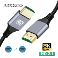 AIXXCO HDMI-Compatible 2.1 Cable 8K@60Hz 4K@120Hz 48Gbps Ultra High Speed HDR for Laptop Projector PS4 PS5 HDTV Cord