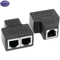 Lot 2pcs Banggood 1 to 2 Way RJ45 Female Splitter Socket Network Cable Adapter LAN Ethernet Connector Adapter For PC Laptop