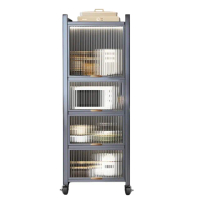 【耐家】可移動抽拉式電器架 6層-30×40×196公分(層板可抽拉/壓克力櫃門/置物架/收納架/預售15天)