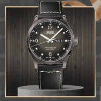 【MIDO 美度】Multifort 先鋒M天文台認證腕錶 PVD黑皮帶款42㎜-加上鍊機＆多豪禮 M6(M038.431.36.057.00)