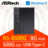 華擎系列【小天壽星Win】R5-8500G六核 小型電腦(8G/500G SSD/Win11)《Meet X600》