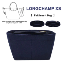 EverToner Felt Cloth Insert Bag For Longchamp LE PLIAGE CUIR Top Handle Bag XS Bag Organizer Makeup Sling Organizer Travel Inner