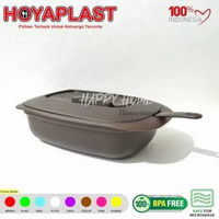HOYAPLAST 1set Casserole Persegi Pajnajng 2,1 Liter Tempat Sayur Prasmanan 2100ml Bonus Sendok Sop C
