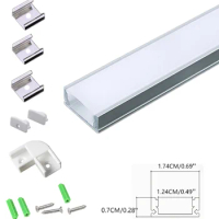 5/10-Pack 3.3FT 1M Strip Aluminum Channel U Shape With Diffuser,Under Cabinet Counter Show Case 12V24V Tape Light Profile Track