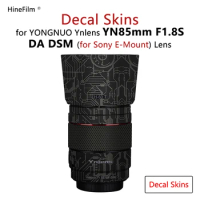 YnLens 85 F1.8S FE Mount Lens Sticker Decal Skin For Yongnuo YN 85mm F1.8 S DF DSM FE Mount Lens Protector Coat Wrap Cover Case