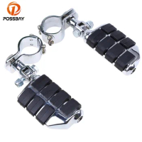 POSSBAY Aluminum&amp;Rubber Universal Foot Pegs Motorcycle Foot Rest for Yamaha ybr 125 for Honda dio Off-road Foot Pegs Pedals