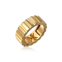 KUZZOI Perhiasan Pria Perak Asli Cincin Groove Look
