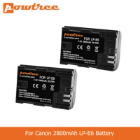 POWTREE 2800mAh LP-E6 LP E6 LPE6 Camera Battery For Canon 5D Mark II III 7D 60D EOS 6D 70D 80D for canon accessories L50