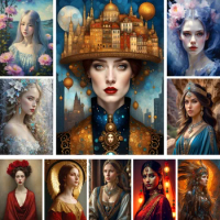 Portrait Beautiful Lady Paint By Number 20x30 Custom Craft Kit For Adults Wall Art Personalized Gift Ideas Wholesale 2023