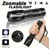 Senter LED Super Terang Tahan Banting Waterproof XML-T6 Anti-Air + Free Charger