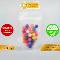 ISI 100 Standing Pouch 10 x 17 Kemasan Plastik Ziplock Transparan Doff