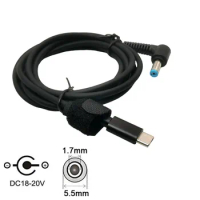 65W PD USB Type C Input to 90 Degree DC 5.5 x 1.7 mm Power Charging Cable for Acer Aspire E15 E1-532-2635 E1-571 E1-531 E3 E5