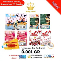 LOGAM MULIA BABY GOLD EDISI VALENTINE | GRADUATION | TQ TEACHER | HUT RI 0.0005 GRAM DAN 0.001 GRAM