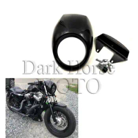 New Motorcycle Accessories Black Motorcycle Headlight Fairing for Harley Davidson Front Fork Mount Dyna Sportster XLCH