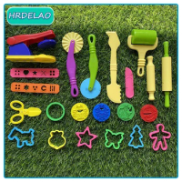 22pcs DIY Slimes Play Dough Tools Accessories Plasticine Animals Modeling Clay Kit Soft Clay Plastic Sets Toys for children Gift
