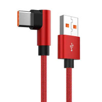 0.25m 1m 2m 3m 66W USB Type C Data Sync Fast Charge Elbow Cable For Xiaomi 13 12 11 10 8 Oneplus5 ZUK Z3 HUAWEI Honor USB-C Line
