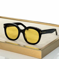 Fashion Round Acetate TF1114 Brand Sunglasses classic TOM Women Men Round retro Polarized ford High sun glasses Original Box