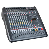Depusheng DMX1400 Professional 1000W *2 high power 14 channel Amplifier DJ Karaoke Audio Mixer with Amplifier 198 preset effects