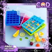 Cetakan Es Batu Silikon 24 Cube / Cetakan Es Batu Silikon Kotak / Tempat Es Batu Silikon PURPLE 24GR