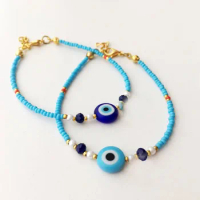 Evil eye bracelet, seed beads bracelet, miyuki beads bracelet, evil eye charm bracelet,colorful seed beads bracelet