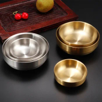 Stainless Steel Bowl Korean Rice Fruit Salad Noodle Food Plate Tableware Kitchen Seasoning Sauce Dish Kimchi Snack Container