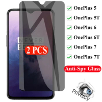 Anti-Spy Protective Glass For Oneplus 7 7T Privacy Tempered Glass For 1+ 6 6T Anti Peeping Screen Protector For One Plus 1+ 5T 5