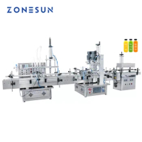ZONESUN ZS-FAL180S Tabletop Automatic 4 Diving Heads Essential Oil Liquid Bottle Filling Capping Sealing Machine Line