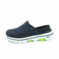 SKECHERS GO WALK 5 洞洞鞋 水鞋 布希鞋 拖鞋 大LOGO 深藍色 男生尺寸【243010NVY】