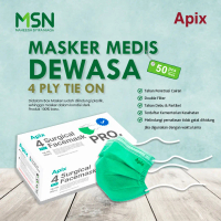 Masker Medis / Masker Bedah / Surgical Face Mask 4 Ply Tie On Apix