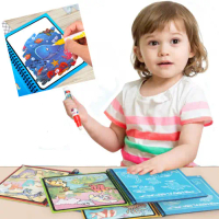 Reusable Magic Water Drawing Book Coloring Drawing with Magic Pen
