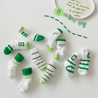 韓國新款網眼兒童襪組 綠色字母