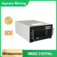 Whatsminer M66S 310TH/s 18W BTC ASIC Miner Machine 5580W Bitcoin Miner PSU Included