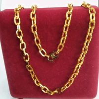 Paper Clip 24K Gold Plated Cop 916 Necklace