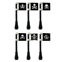 Brick Flags for Pirate Sea Wolf Corsair City Square Police Castle Knight Jolly Roger Building Block Figure