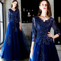 Guangdong T·Maxi Plus Size Formal Gown For Ninang Banquet Sequin Embroidery Evening Dress Fashion Lo